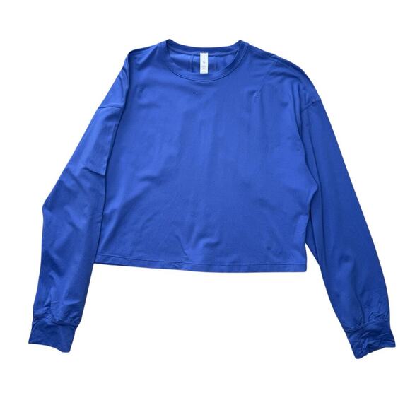 Lululemon Cornflower Blue Swiftly Tech Cropped Long-Sleeve Shirt Size 4 - Picture 3 of 4